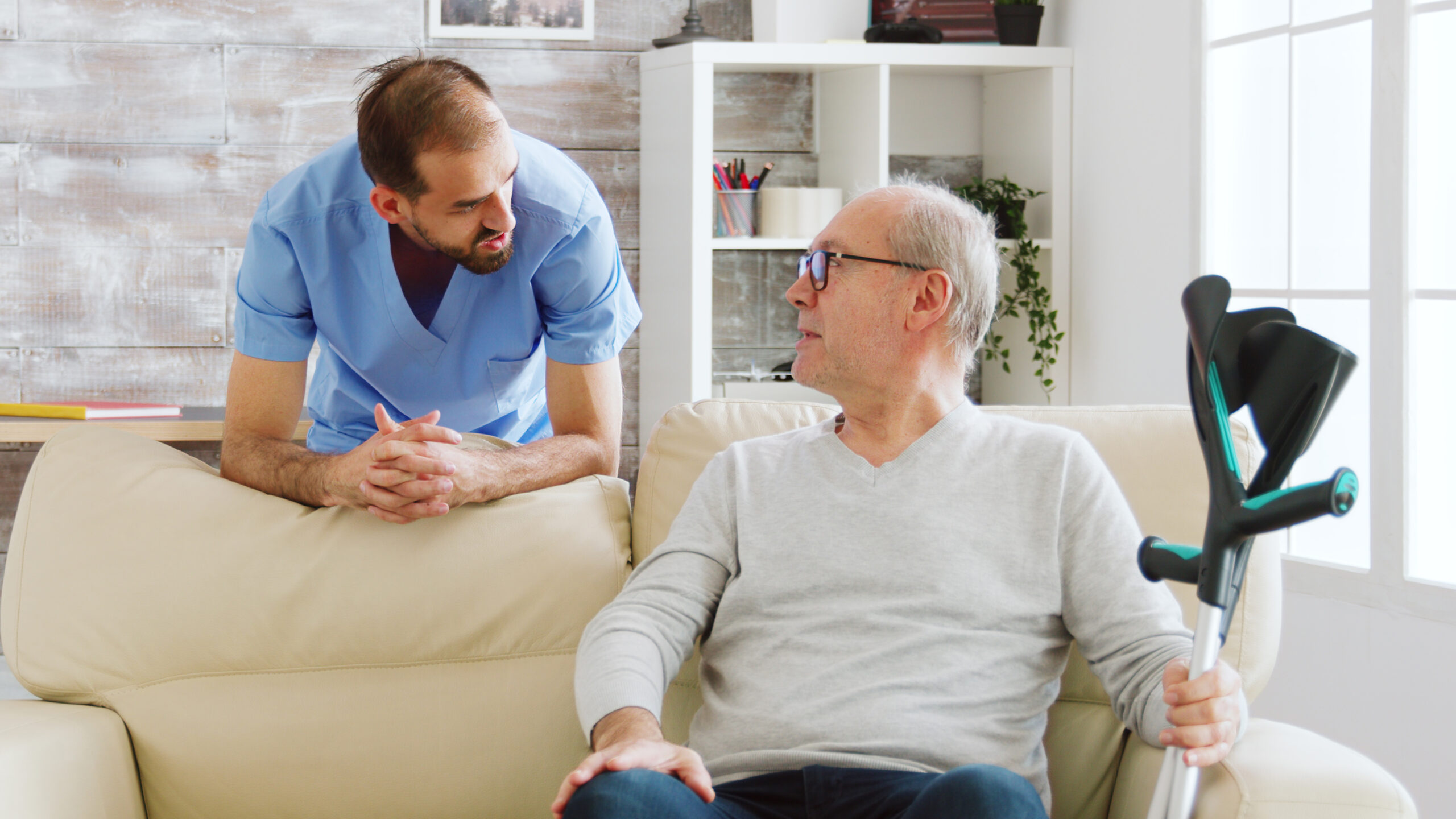 Senior receiving 24-hour home care support